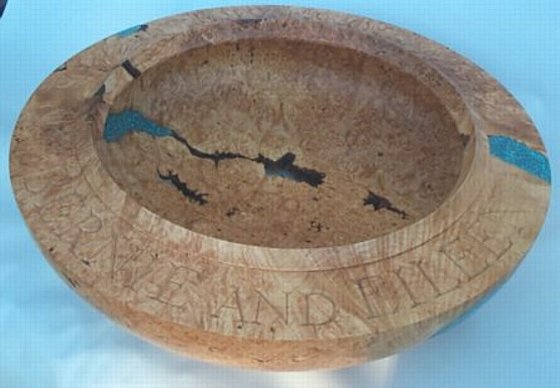 Lettered Maple Burl Bowl