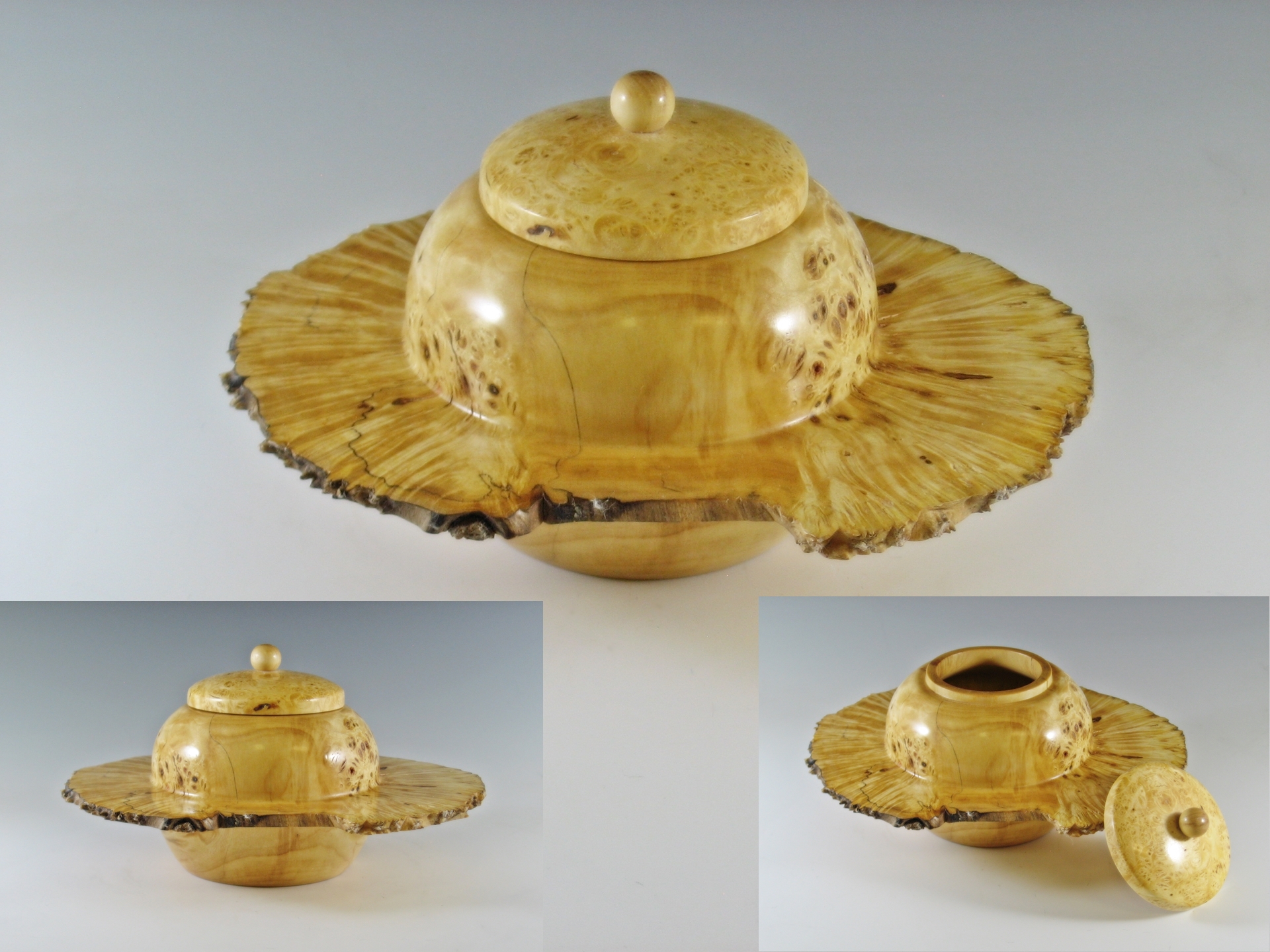 Lidded Burl-Wing Vessel