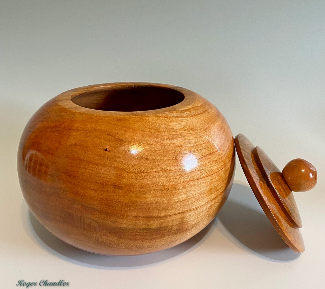 Lidded Cherry Sphere -Lid off