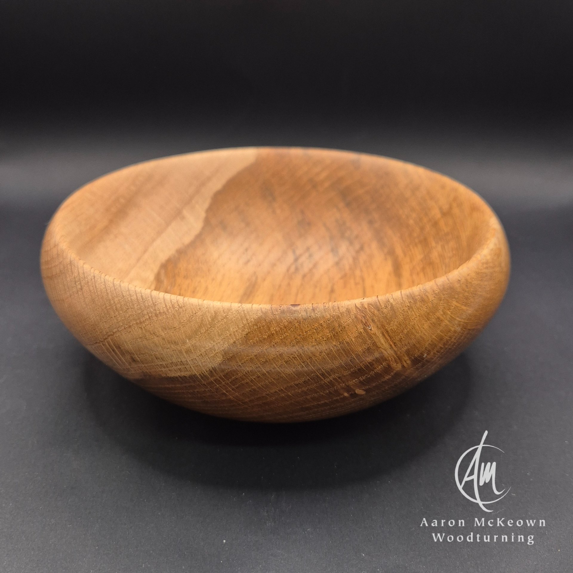 Lightly spalted oak small bowl.