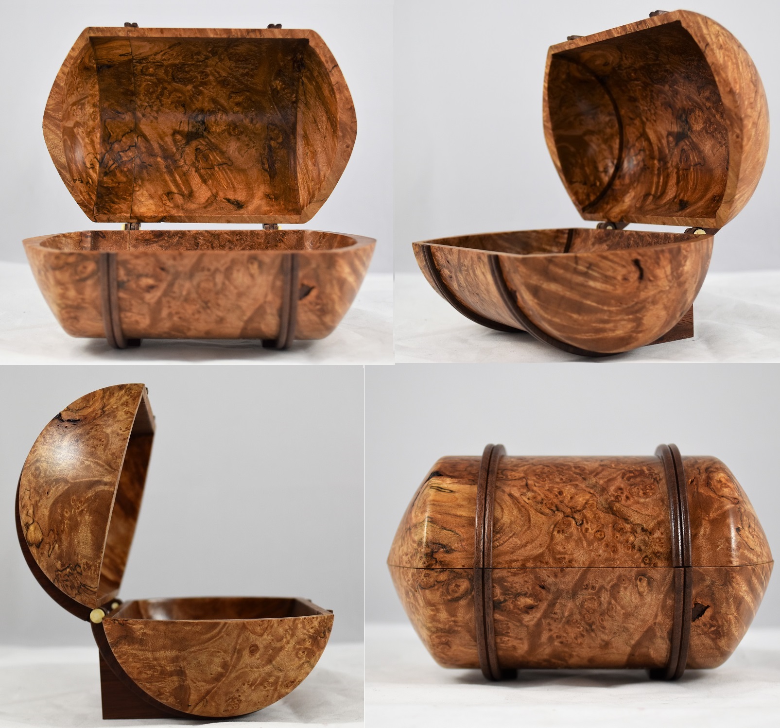 "Lost Wood" Clamshell Box with Offset Turned Hinges