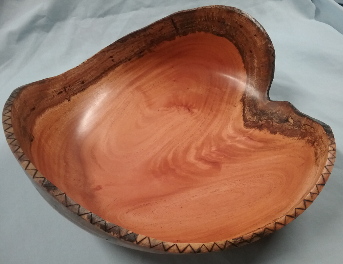 Mahogany Heart Shaped Crotch Bowl