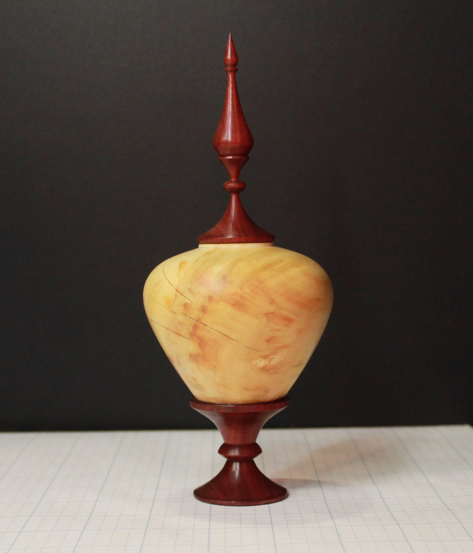 Manitoba maple Hollow form with lid and base