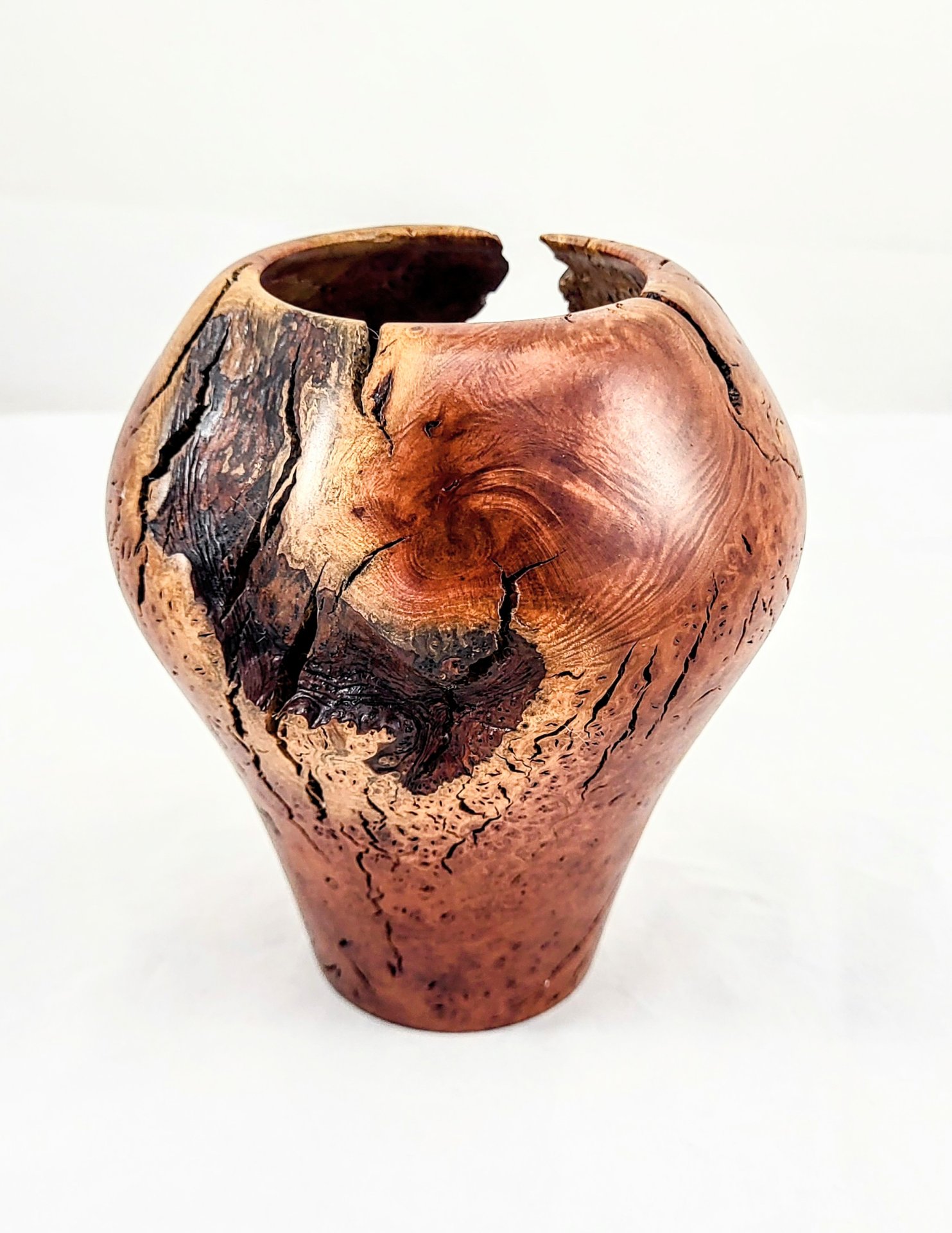 Manzanita root burl vessel -additional angle