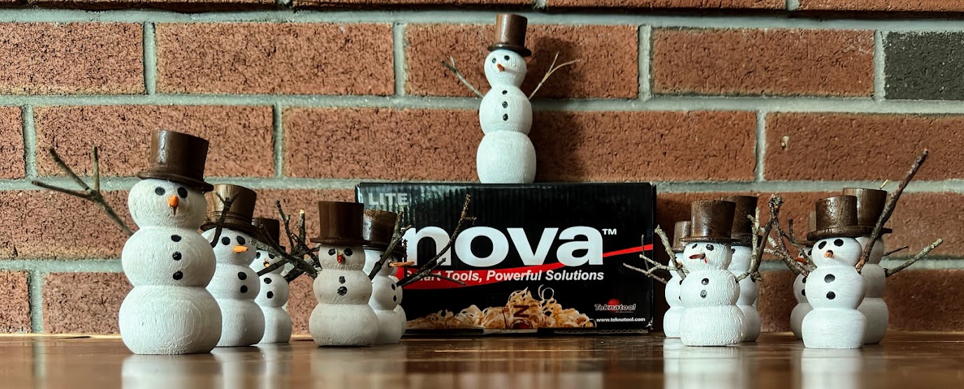 Maple and Walnut snowmen