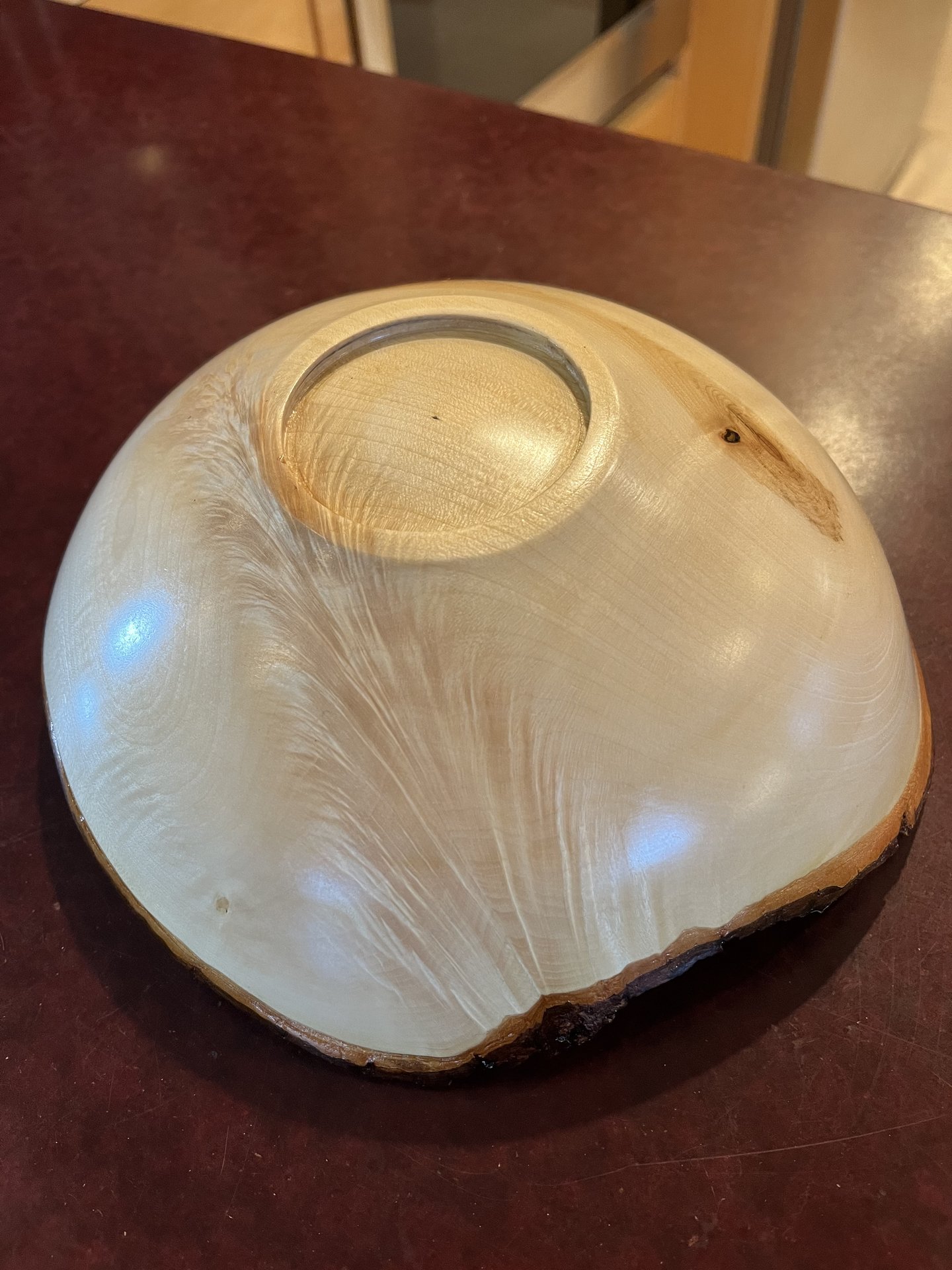 Maple bowl with feather
