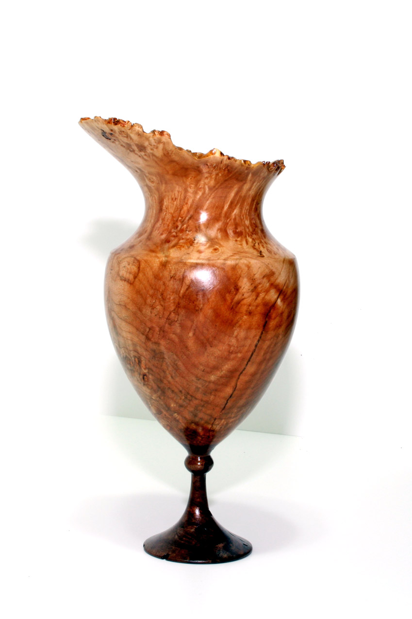 Maple Hollow Form on Walnut Pedestal