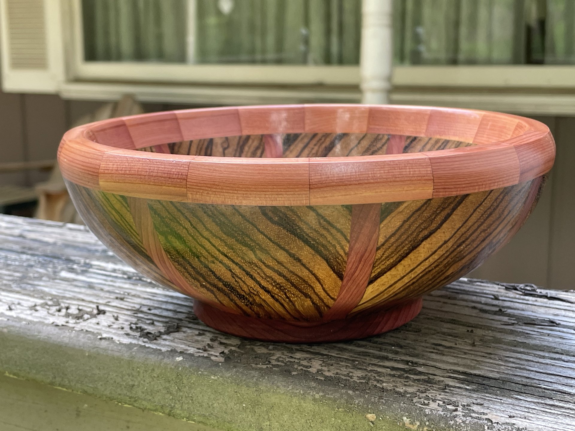 Marblewood and cedar stave bowl 2