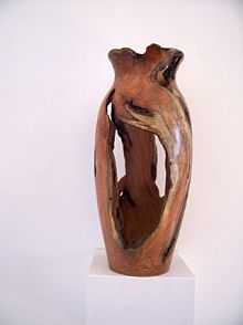 Mesquite vase with voids