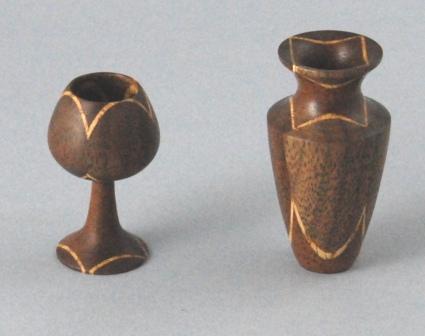 Miniature turnings, 1.5" high