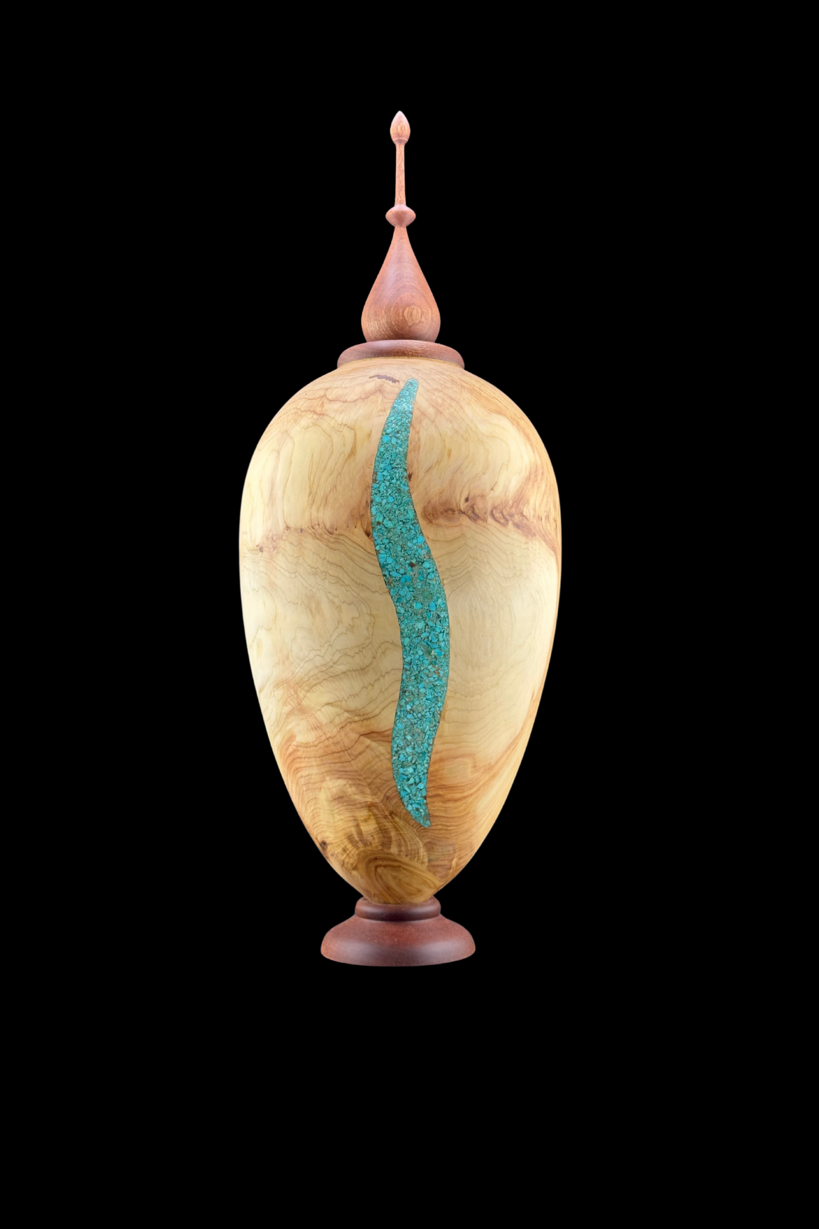 Mountain juniper, Sapele and Fox turquoise vessel