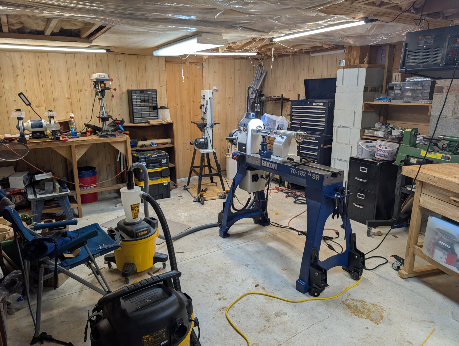 My shop in a walk-in crawl space