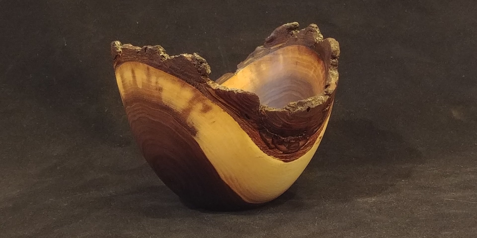 Natural edge black walnut bowl