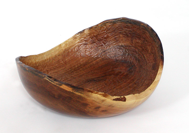 Natural edge bowl w/textured interior