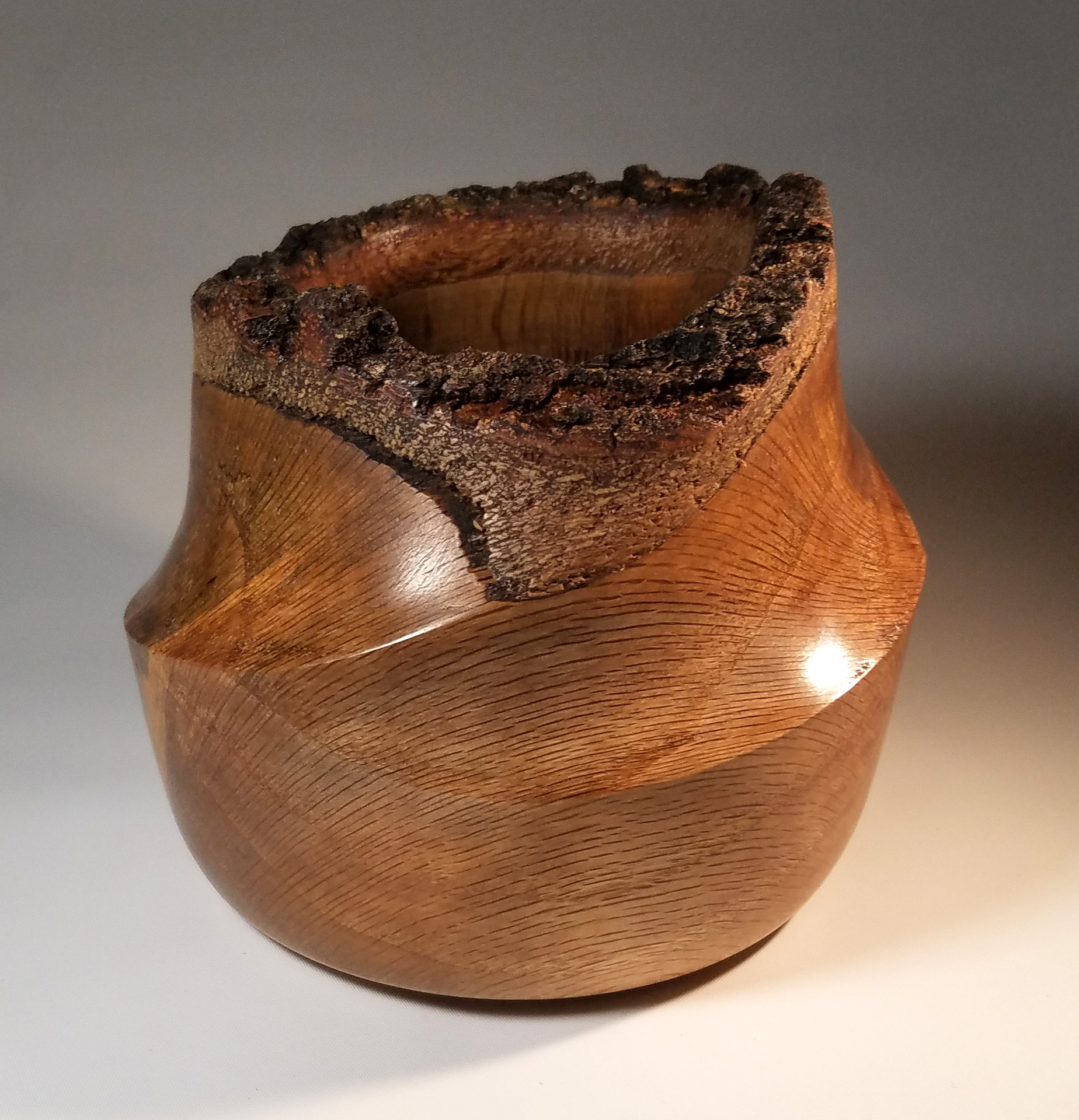 Natural Edge Twisted Live Oak Bowl