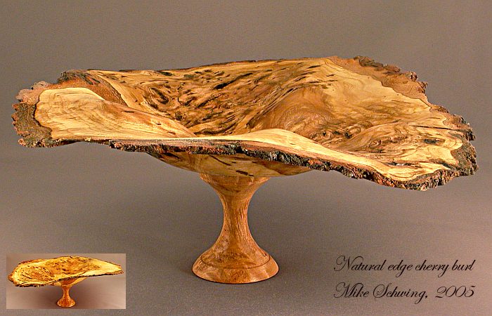 Natural edged cherry burl