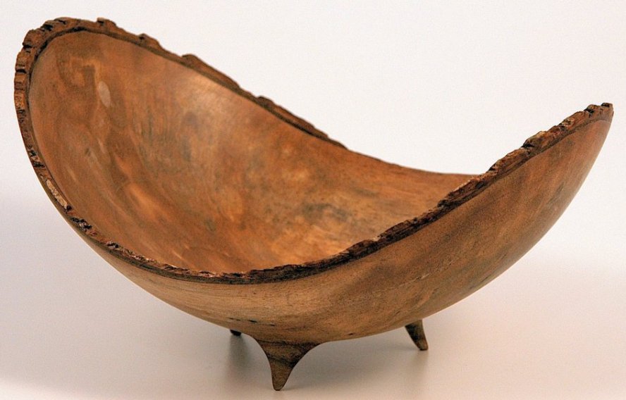 Natural edged, footed bowl in Maple