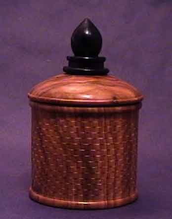 Olive box with basketweave