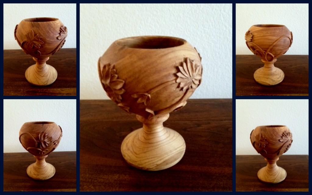 Olivewood Goblet with Carvings