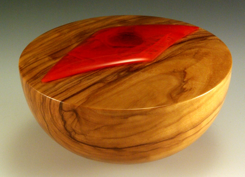 Olivewood with Slumped glass