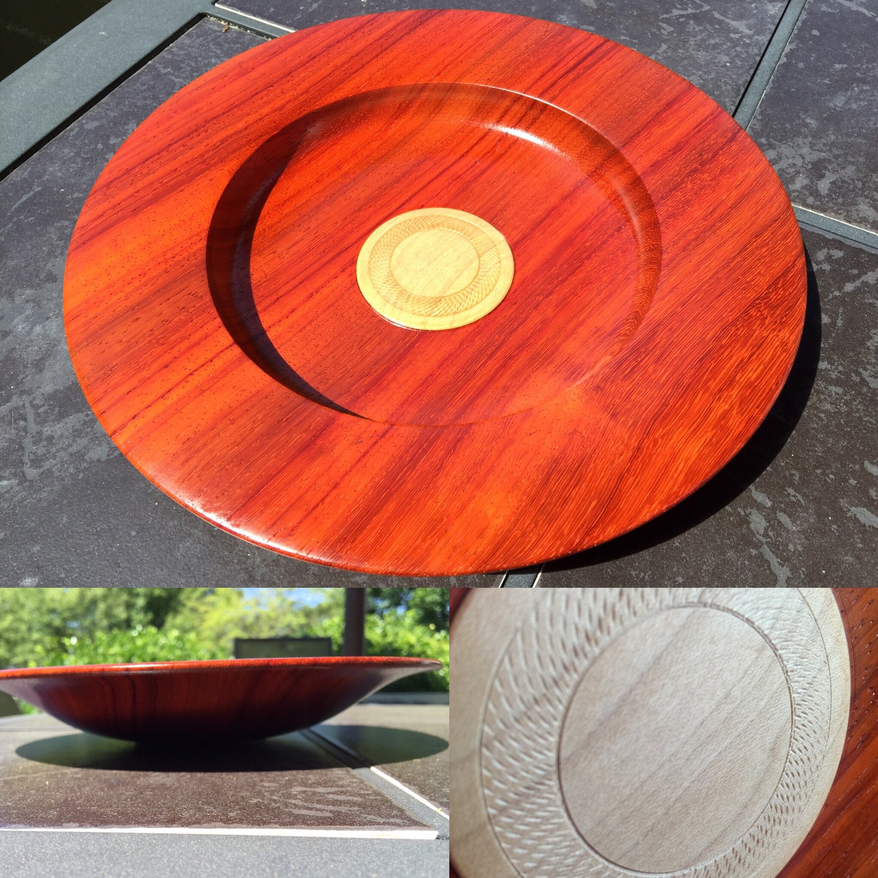 Padauk platter with Maple medallion