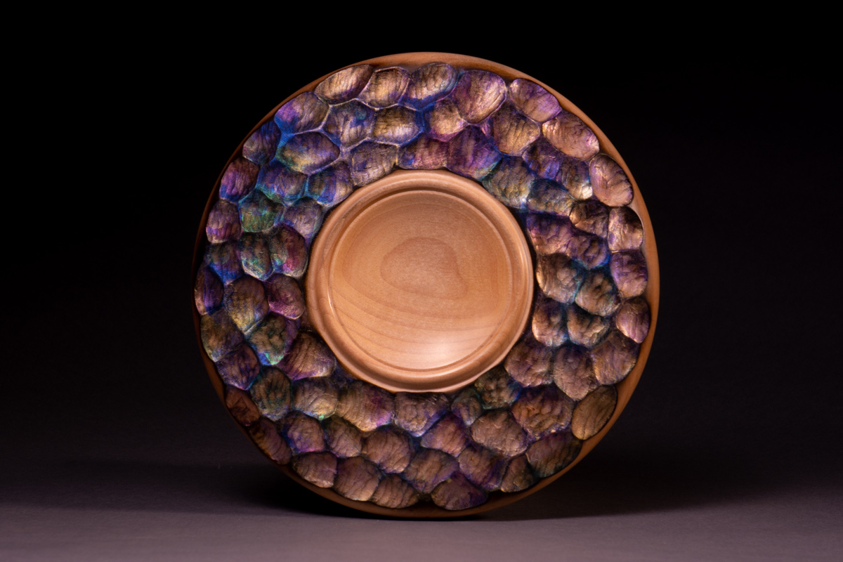 Painted rim platter