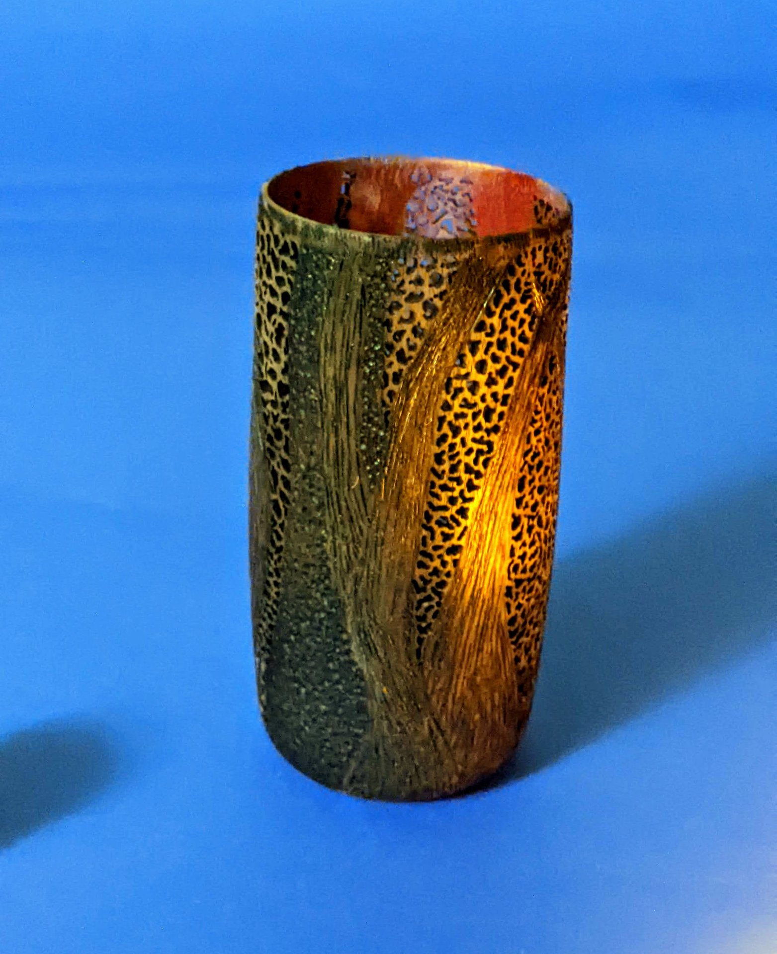 Pierced Walnut Flame Vessel