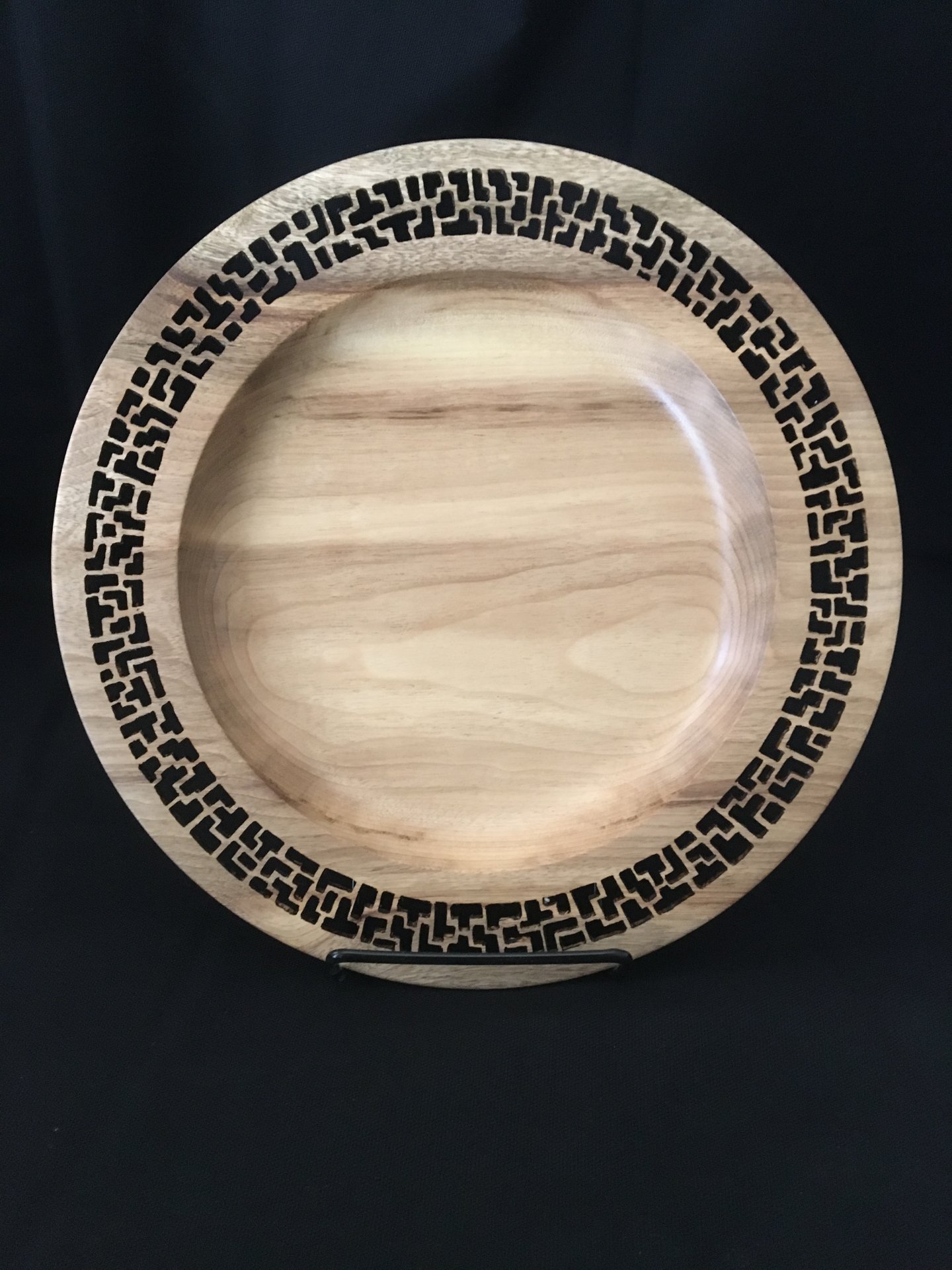 Pierced walnut platter