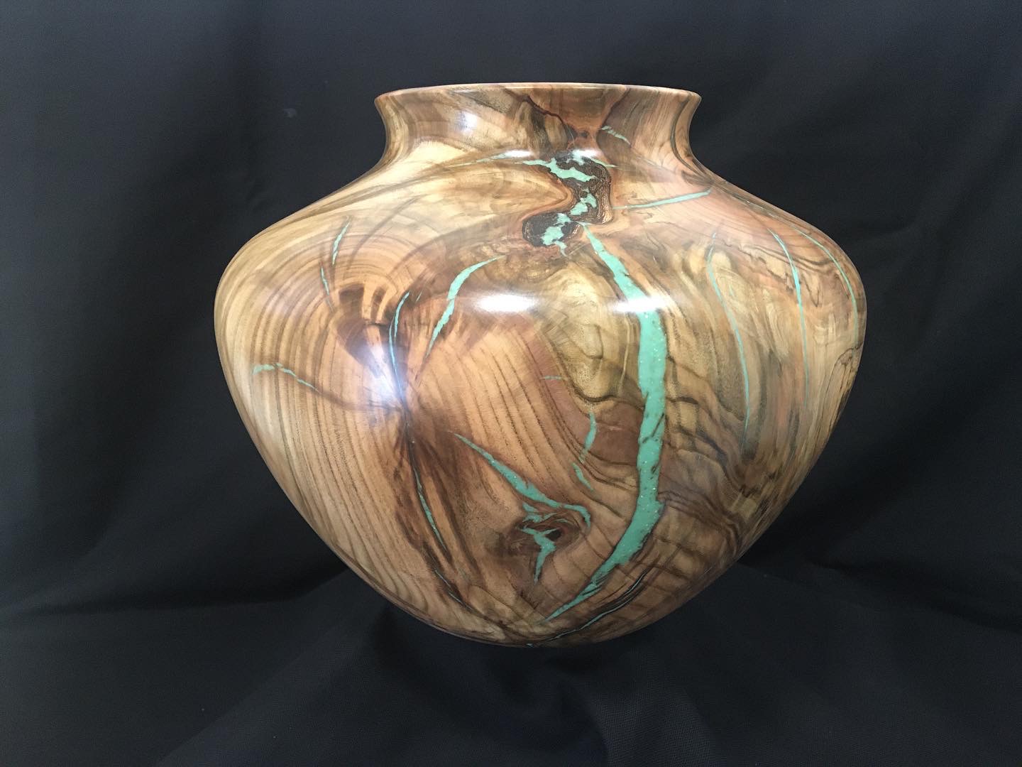 Pistachio with turquoise inlay