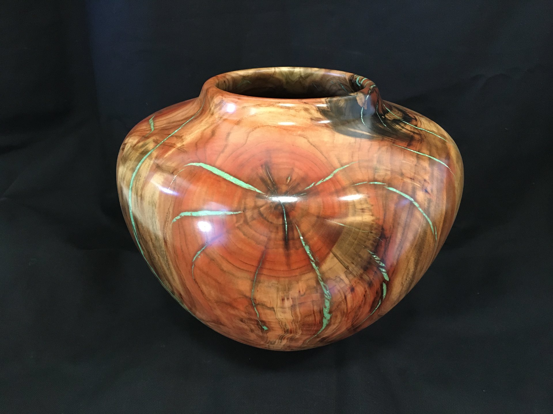 Pistachio with turquoise inlay