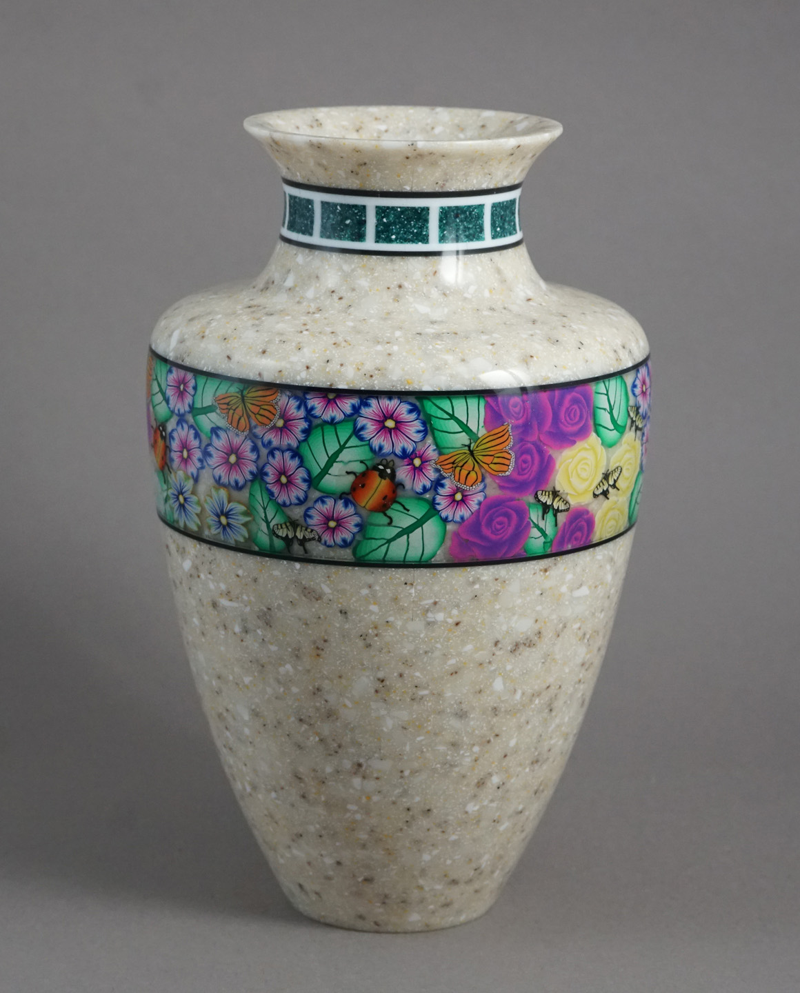 Polymer Clay Millefiori Corian Vase