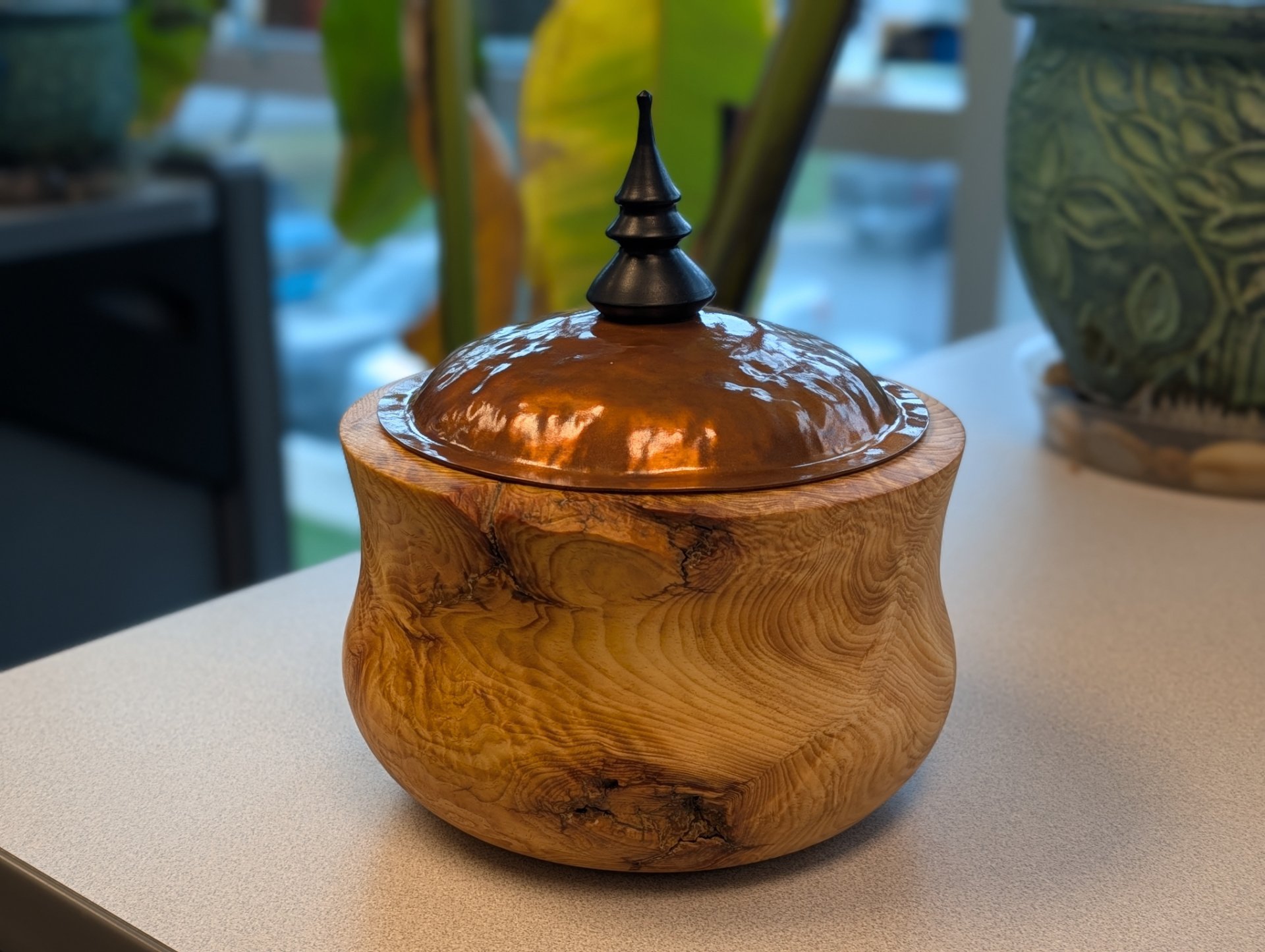 Ponderosa Pine Box with a Copper Top.