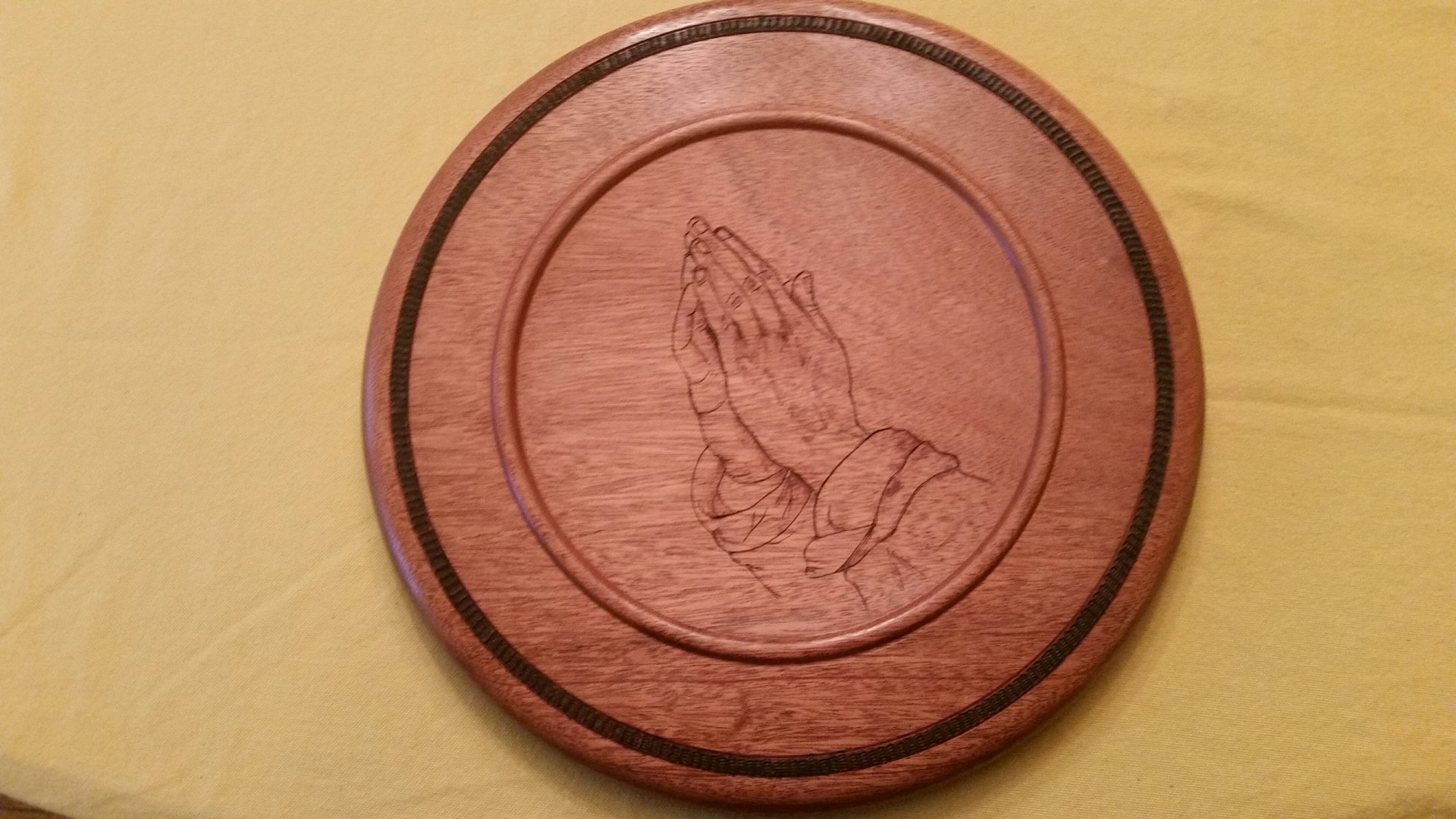 Praying Hands On Sapele (2)