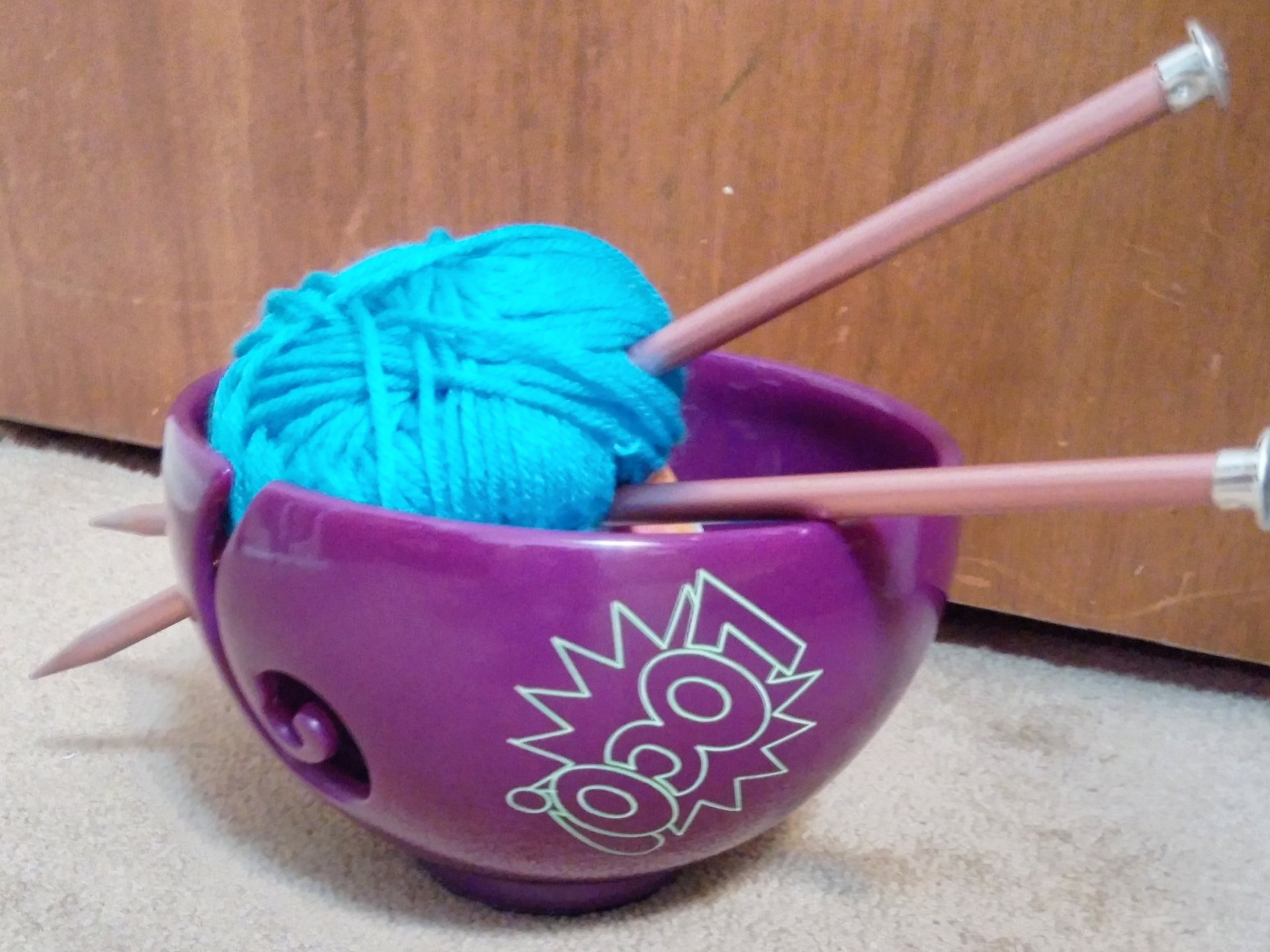 Purple Yarn Bowl outside view