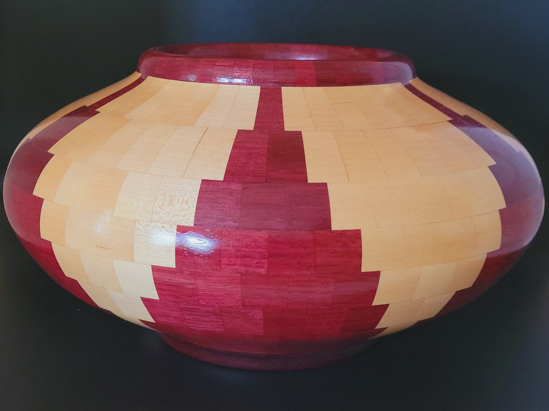 Purpleheart and maple bowl
