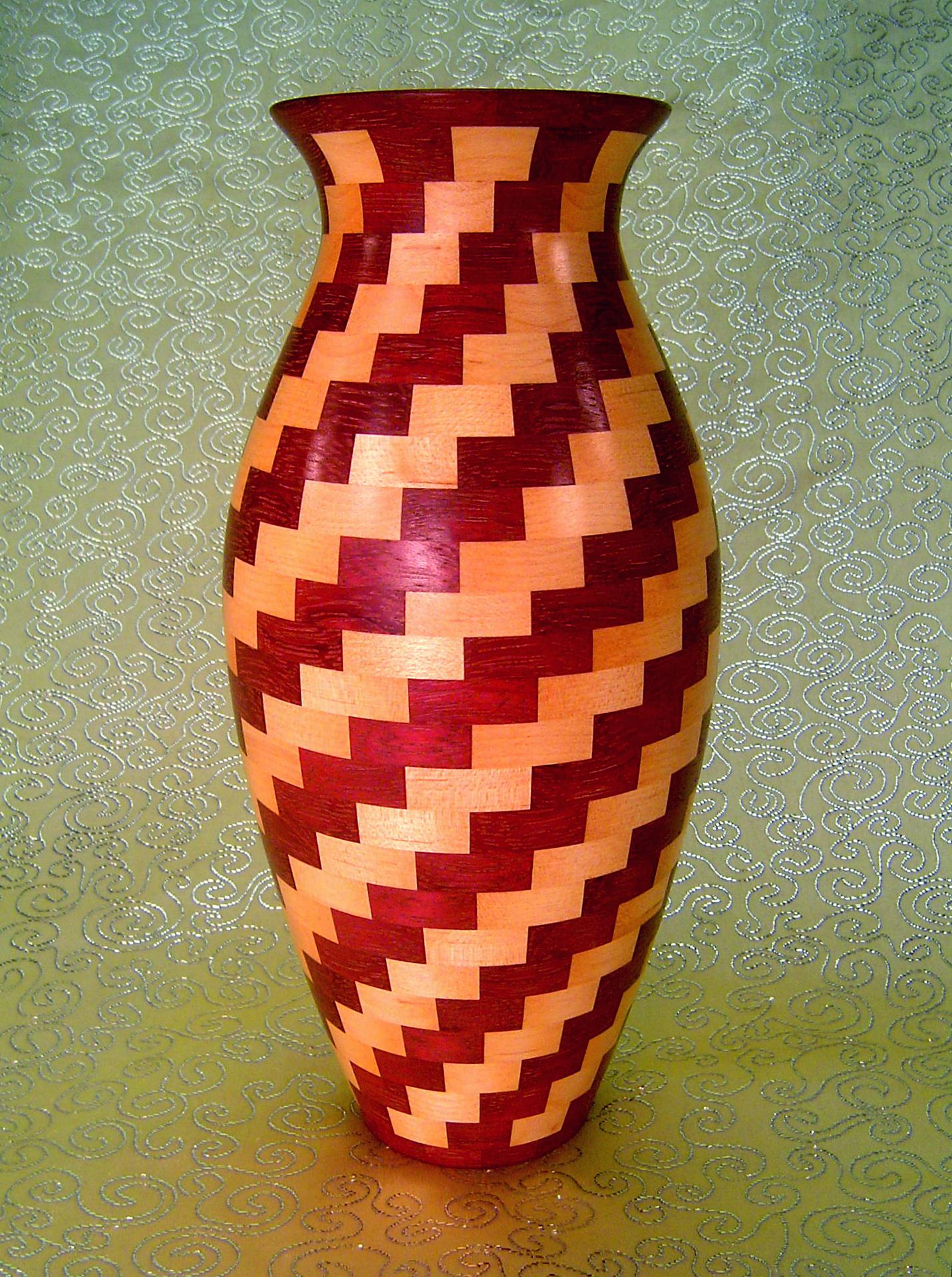 purpleheart and maple vase