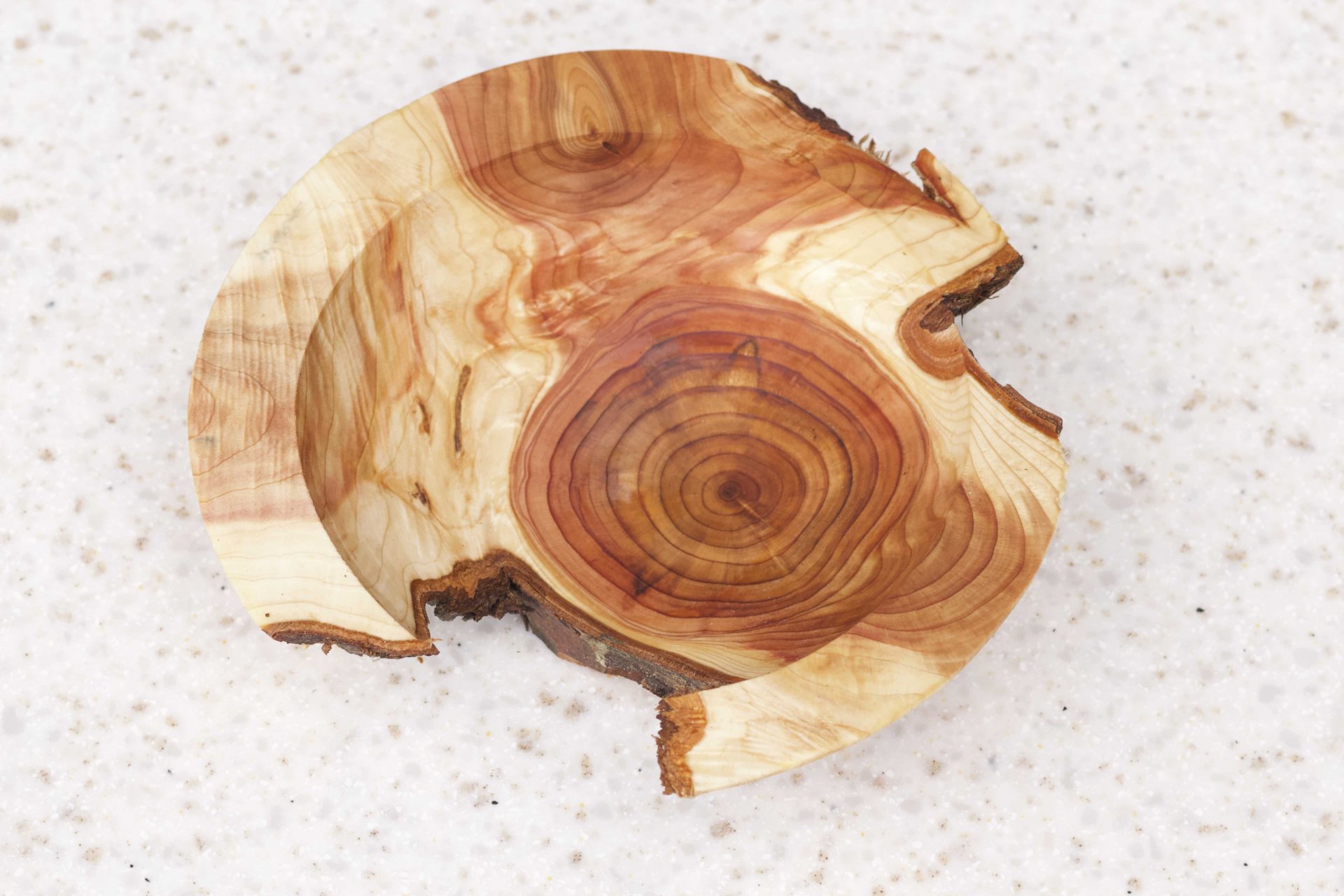 Red cedar--center turned