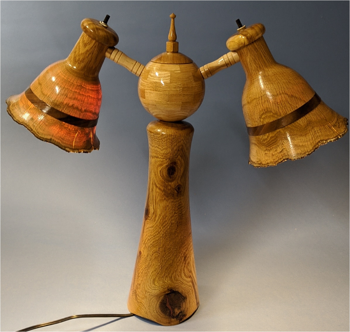 Red Oak Lamp Assembled