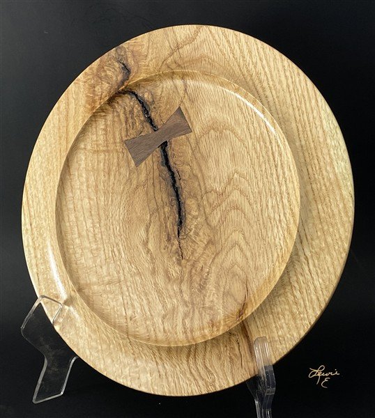 Red Oak Platter w/ Pewa Patch (front)