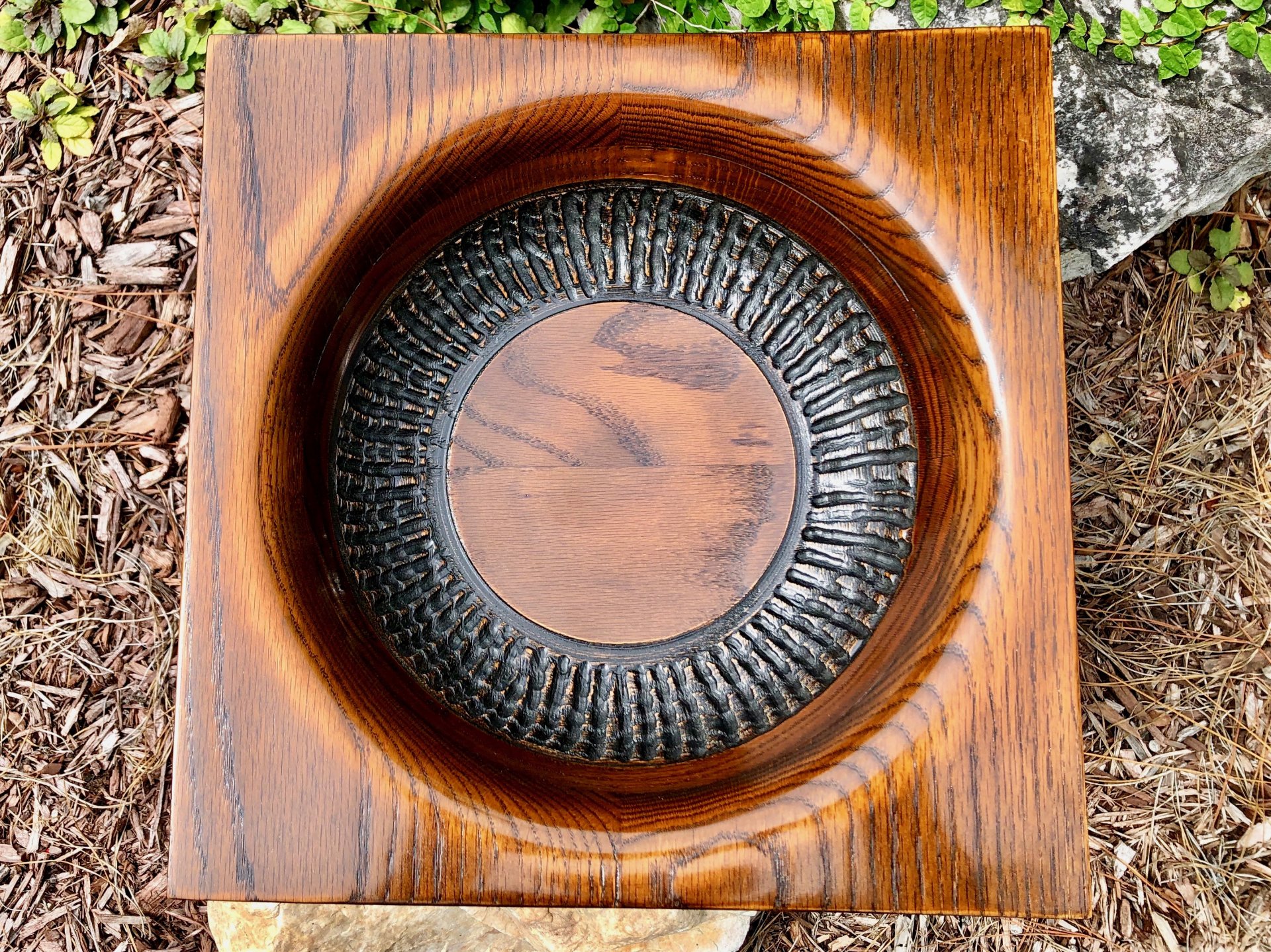 Red Oak replica of Frank Lloyd Wright planter from Robie House, Chicago.