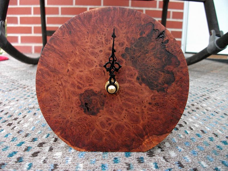 Redwood burl clock