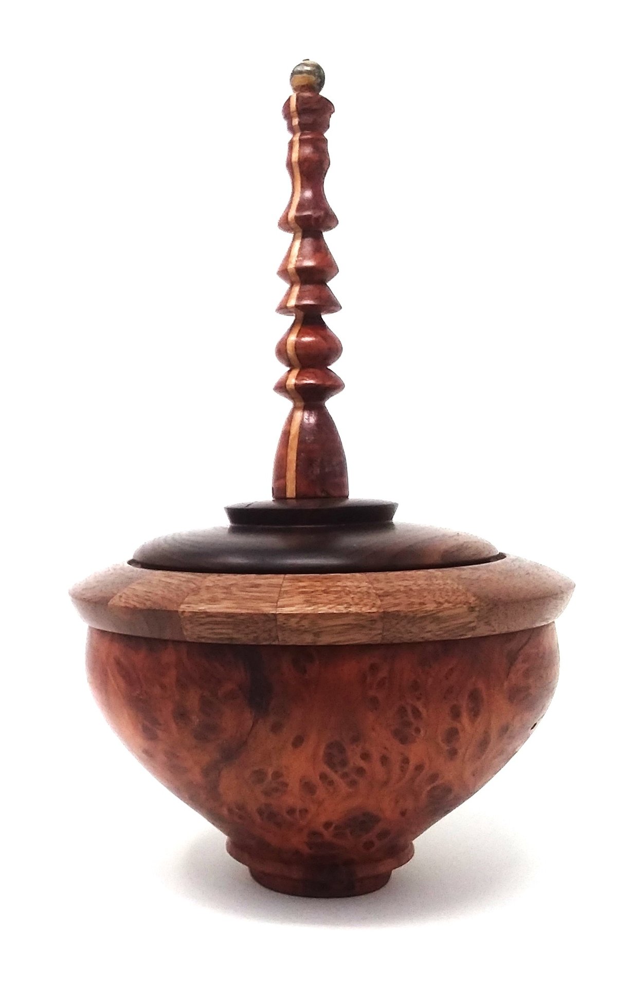 Redwood burl lidded box