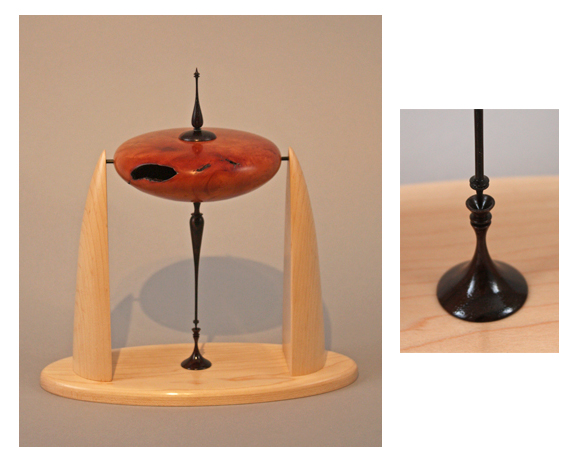 Redwood burl suspended vessel