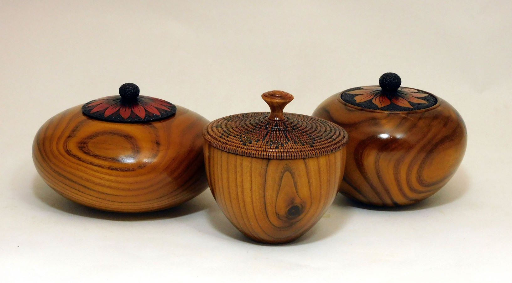 Russian Olive lidded boxes