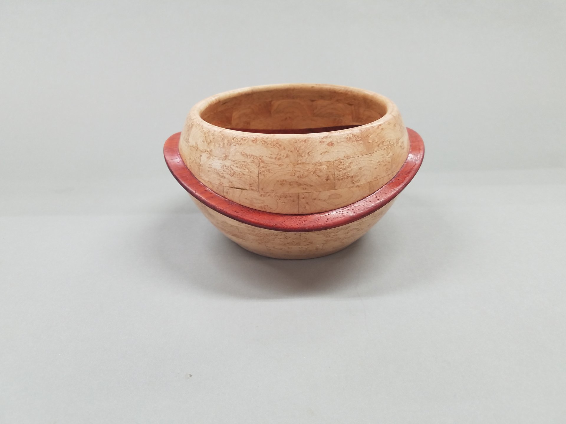 Segmented Wave Bowl: Birds-eye Maple / Padauk