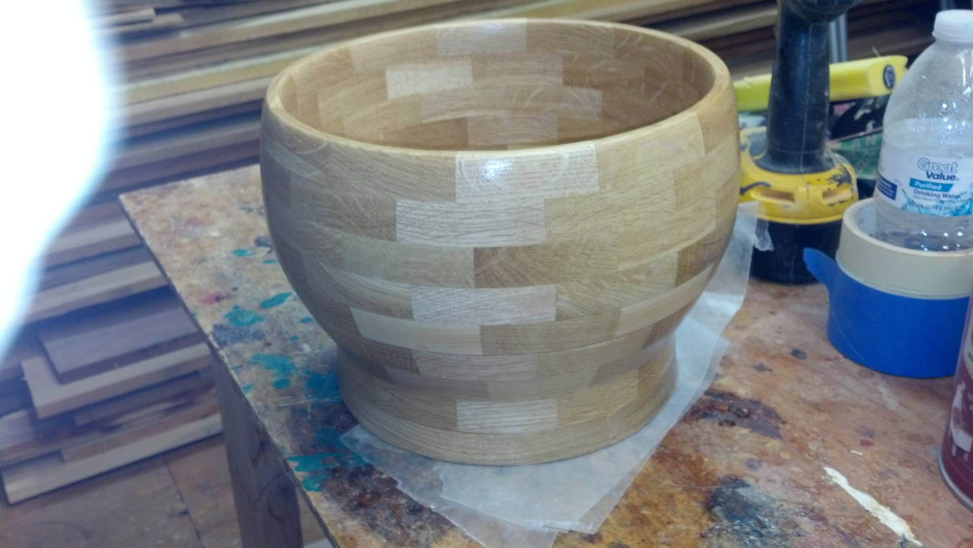 Segmented white oak bowl