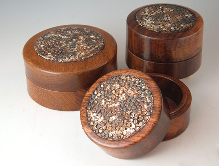 Silver-Leaf Embellished Boxes