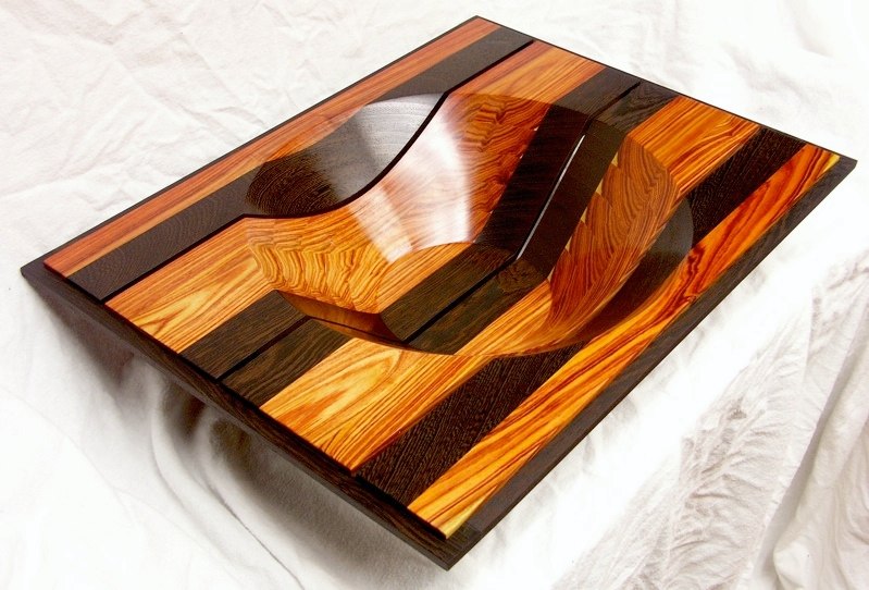 Slotted Tulipwood and Wenge bowl.