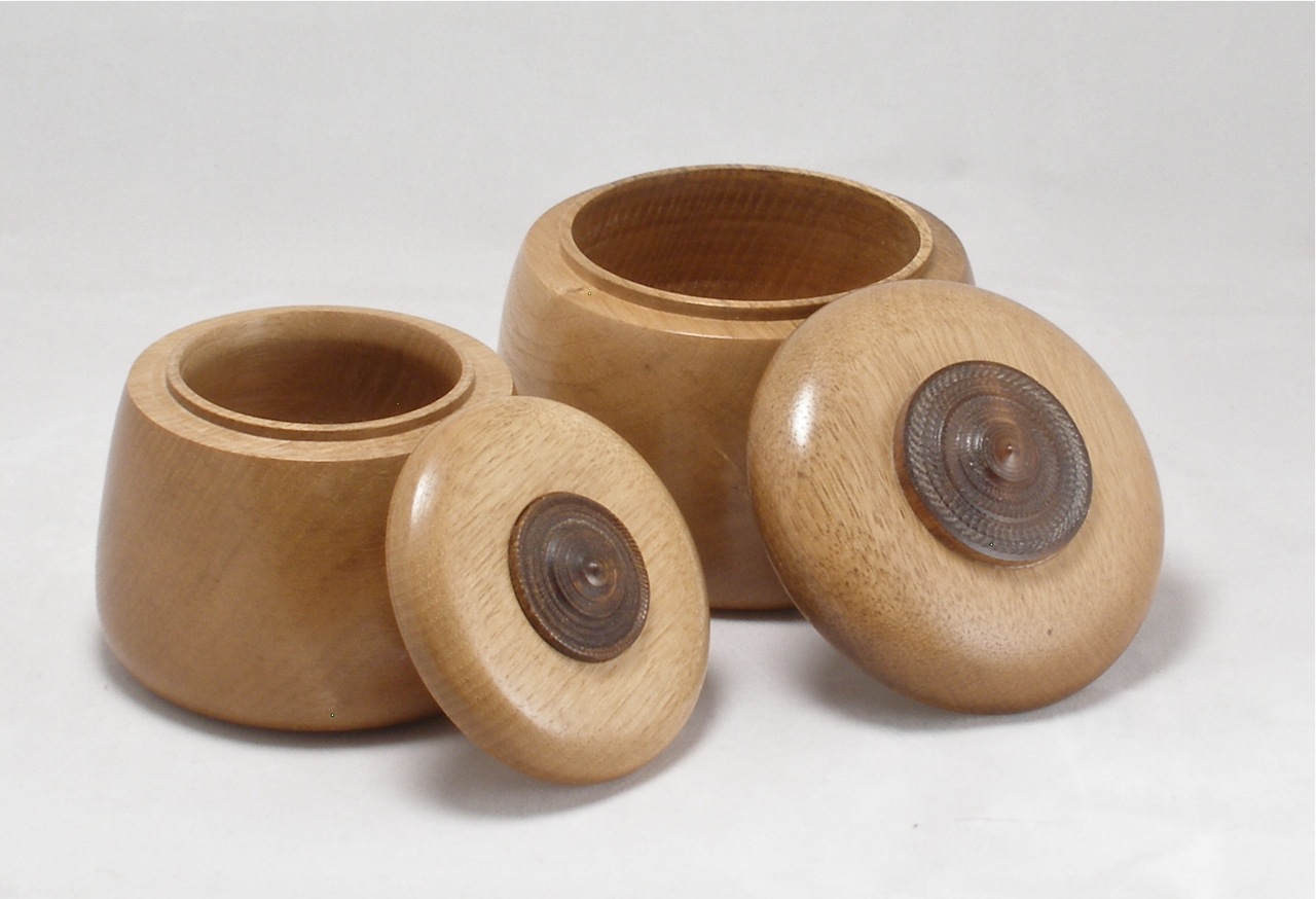 Small Lidded Pots in Persimmon