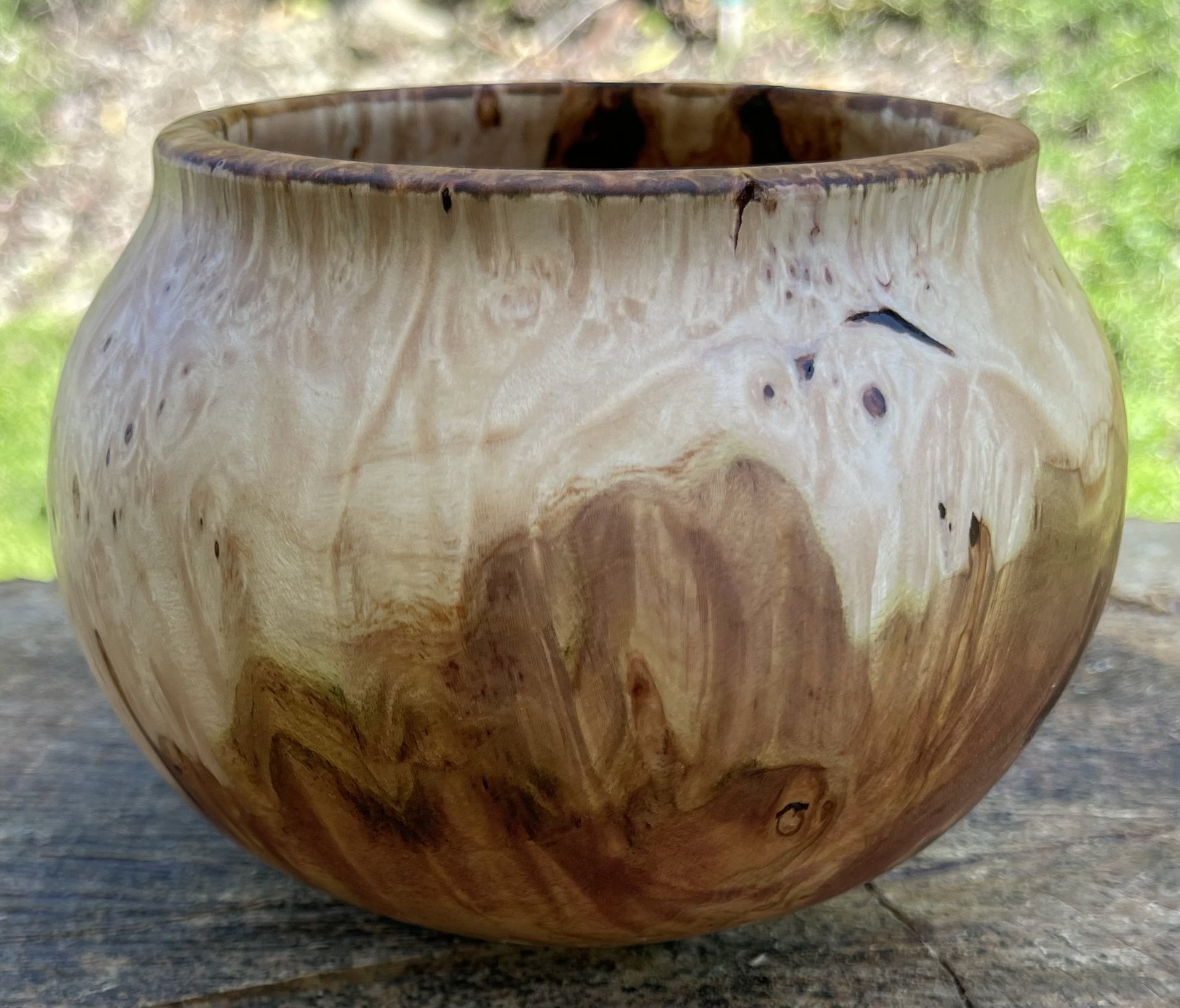 small maple burl bowl